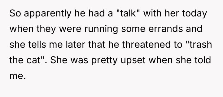 So apparently he had a "talk" with her today when...