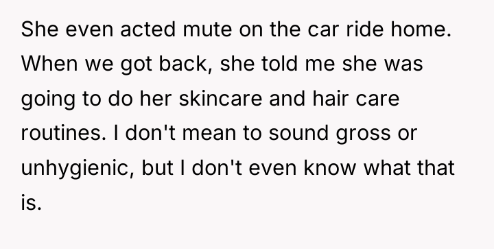 She even acted mute on the car ride home. When...