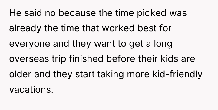 He said no because the time picked was already the...