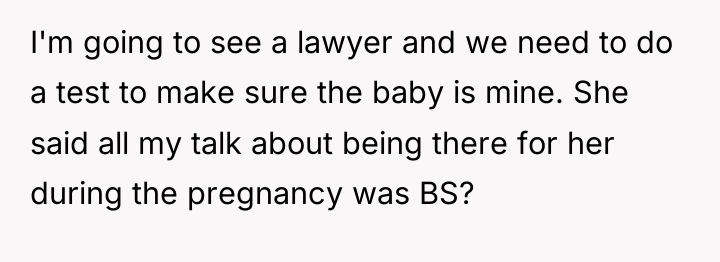 I'm going to see a lawyer and we need to...