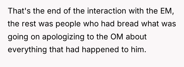 That's the end of the interaction with the EM, the...