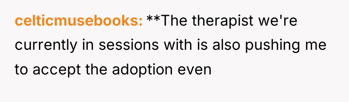 celticmusebooks **The therapist we're currently in sessions with is also...