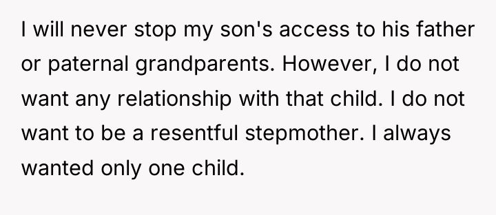 I will never stop my son's access to his father...