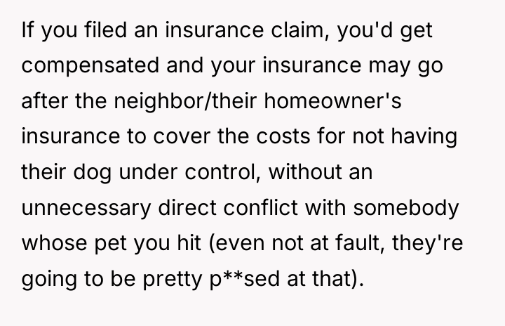 If you filed an insurance claim, you'd get compensated and...