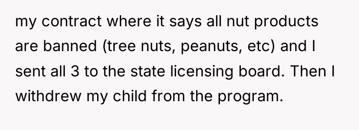 my contract where it says all nut products are banned...