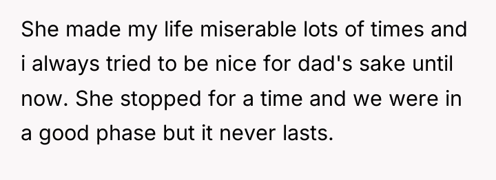 She made my life miserable lots of times and i...
