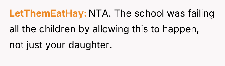 LetThemEatHay NTA. The school was failing all the children by...