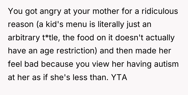 You got angry at your mother for a ridiculous reason...