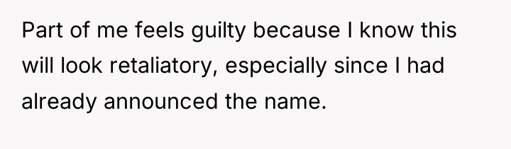 Part of me feels guilty because I know this will...
