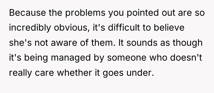 Because the problems you pointed out are so incredibly obvious,...