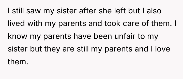 I still saw my sister after she left but I...