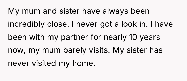 My mum and sister have always been incredibly close. I...