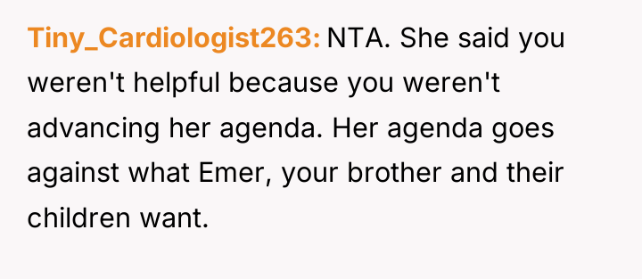 Tiny_Cardiologist263 NTA. She said you weren't helpful because you weren't...