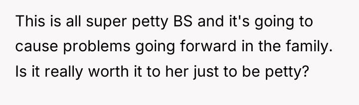 This is all super petty BS and it's going to...
