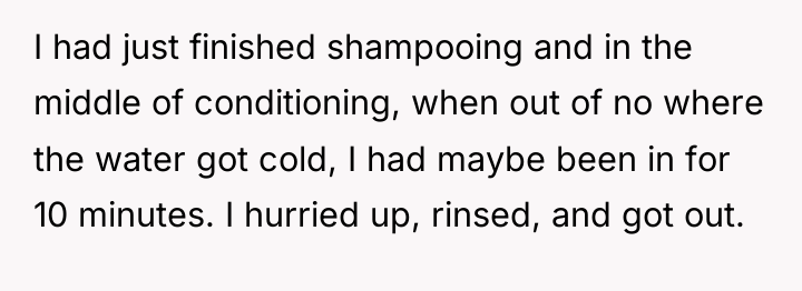 I had just finished shampooing and in the middle of...
