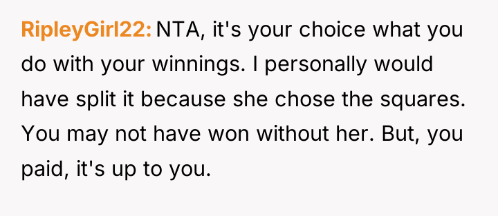 RipleyGirl22 NTA, it's your choice what you do with your...