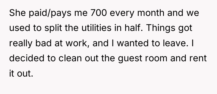 She paid/pays me 700 every month and we used to...