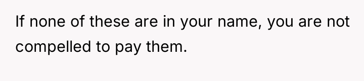 If none of these are in your name, you are...