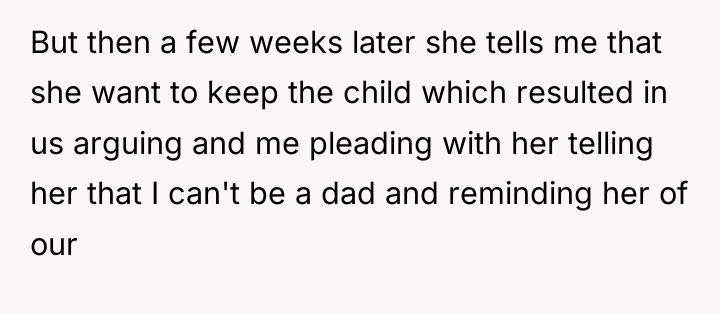 But then a few weeks later she tells me that...