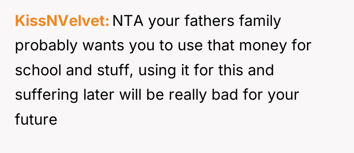 KissNVelvet NTA your fathers family probably wants you to use...