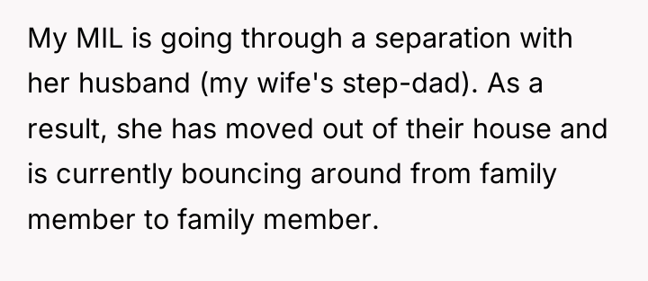 My MIL is going through a separation with her husband...