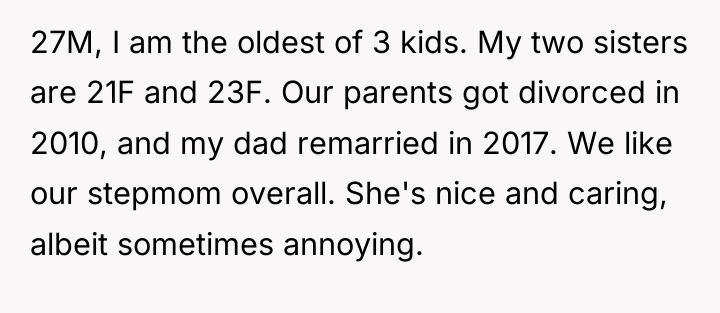 27M, I am the oldest of 3 kids. My two...