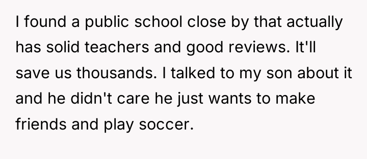 I found a public school close by that actually has...