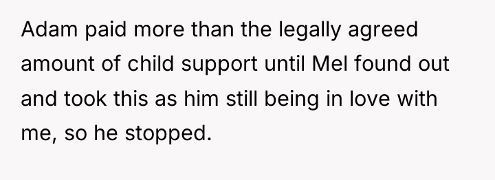 Adam paid more than the legally agreed amount of child...