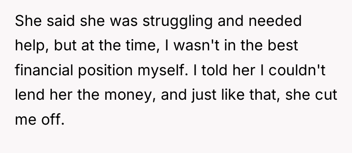 She said she was struggling and needed help, but at...