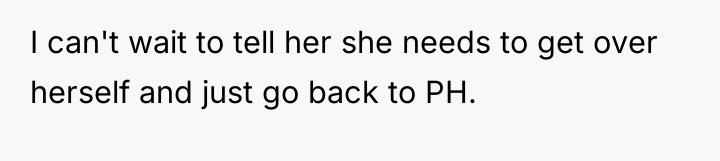 I can't wait to tell her she needs to get...