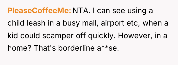 PleaseCoffeeMe NTA. I can see using a child leash in...
