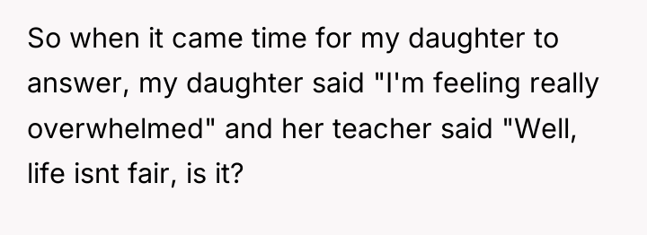 So when it came time for my daughter to answer,...