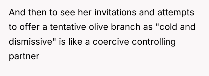 And then to see her invitations and attempts to offer...