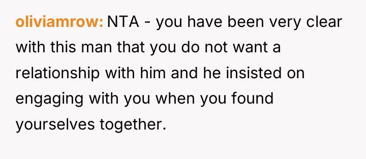 oliviamrow NTA - you have been very clear with this...