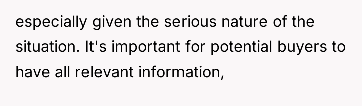 especially given the serious nature of the situation. It's important...