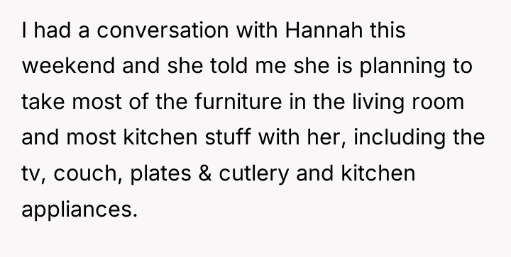 I had a conversation with Hannah this weekend and she...