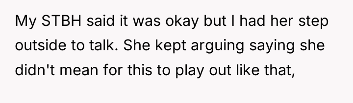 My STBH said it was okay but I had her...