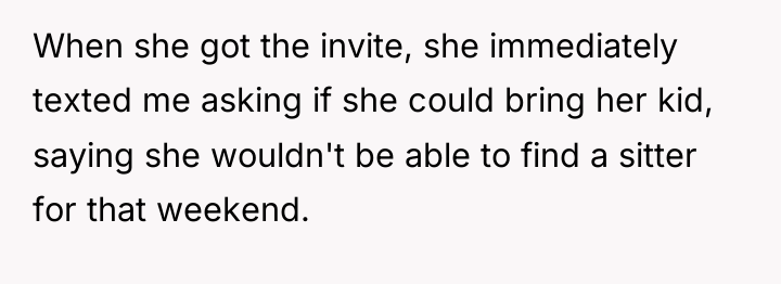 When she got the invite, she immediately texted me asking...