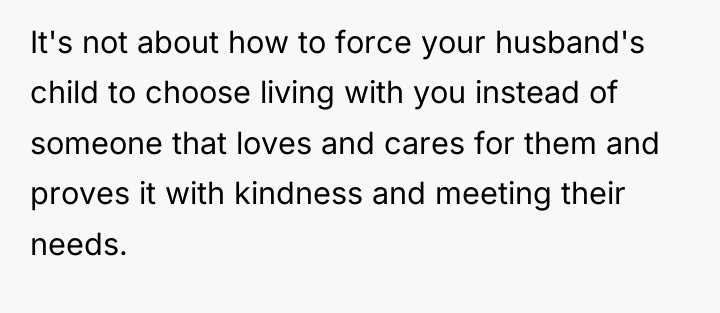 It's not about how to force your husband's child to...