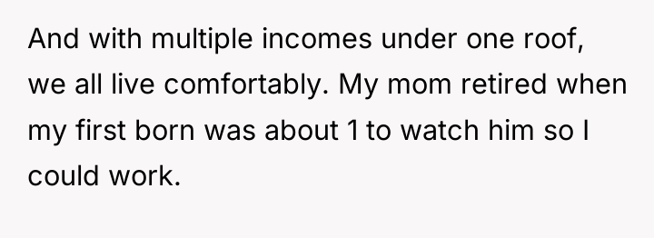 And with multiple incomes under one roof, we all live...