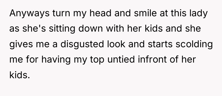 Anyways turn my head and smile at this lady as...