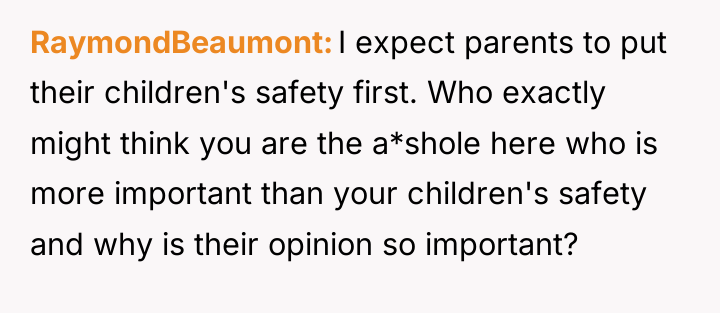 RaymondBeaumont I expect parents to put their children's safety first....