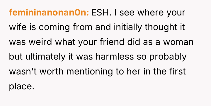 femininanonan0n ESH. I see where your wife is coming from...