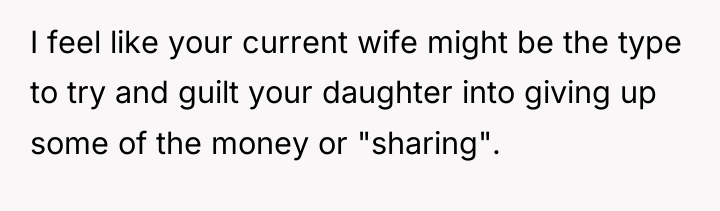 I feel like your current wife might be the type...