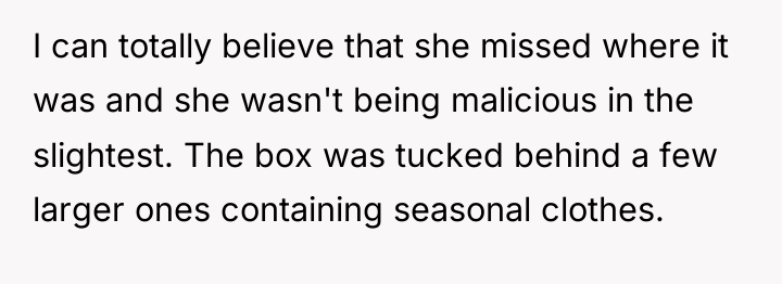 I can totally believe that she missed where it was...