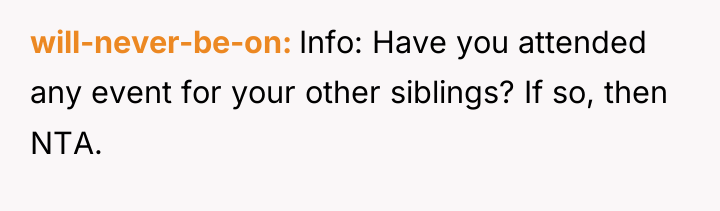 will-never-be-on Info: Have you attended any event for your other...