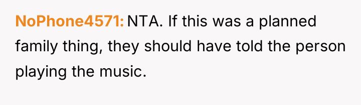 NoPhone4571 NTA. If this was a planned family thing, they...