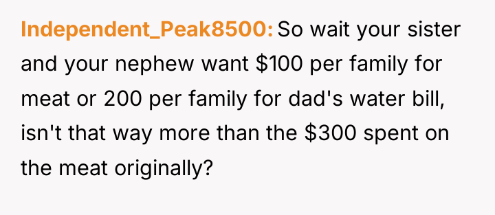 Independent_Peak8500 So wait your sister and your nephew want $100...
