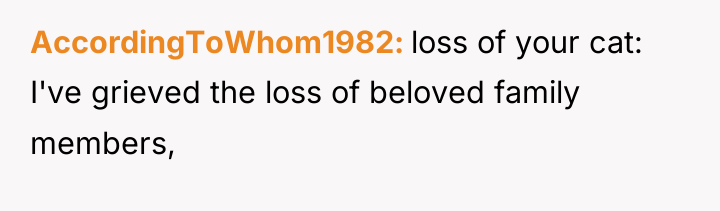 AccordingToWhom1982 loss of your cat: I've grieved the loss of...