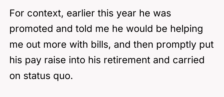 For context, earlier this year he was promoted and told...